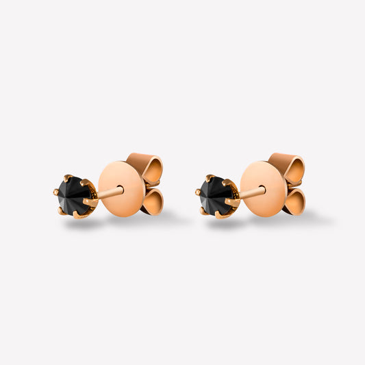 Rose Gold Black Diamond Earrings