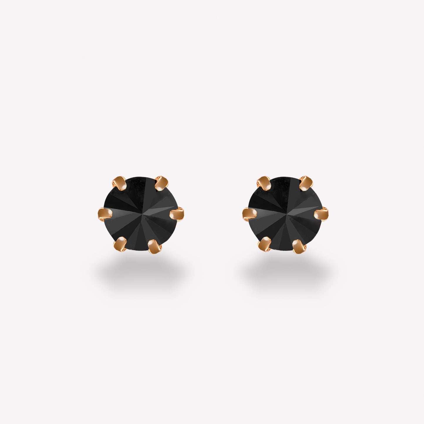 Rose Gold Black Diamond Earrings