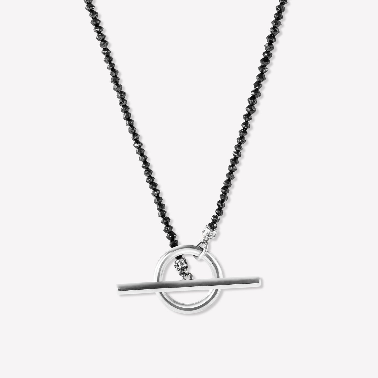 Lock White Gold Black Diamond Necklace