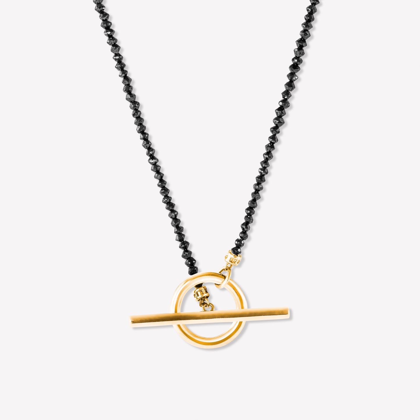 Lock Yellow Gold Black Diamond Necklace