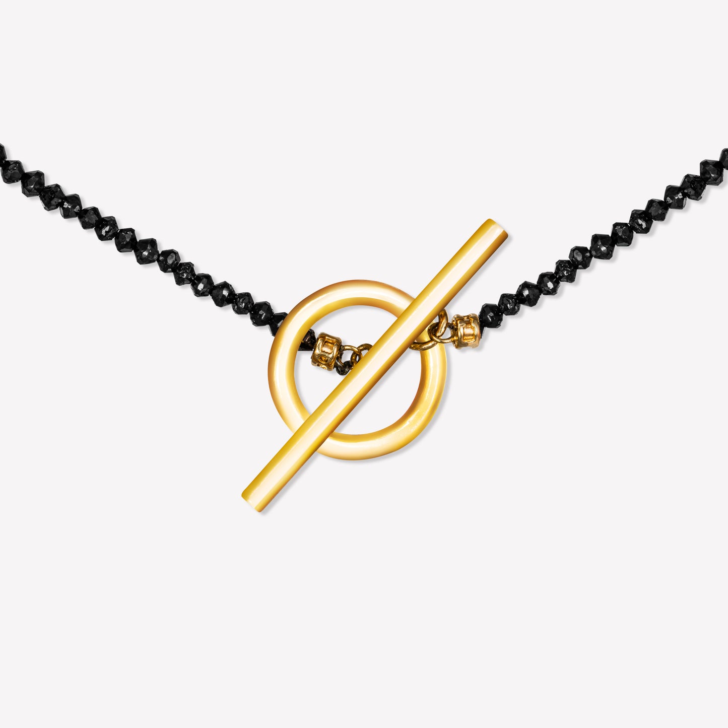 Lock Yellow Gold Black Diamond Necklace