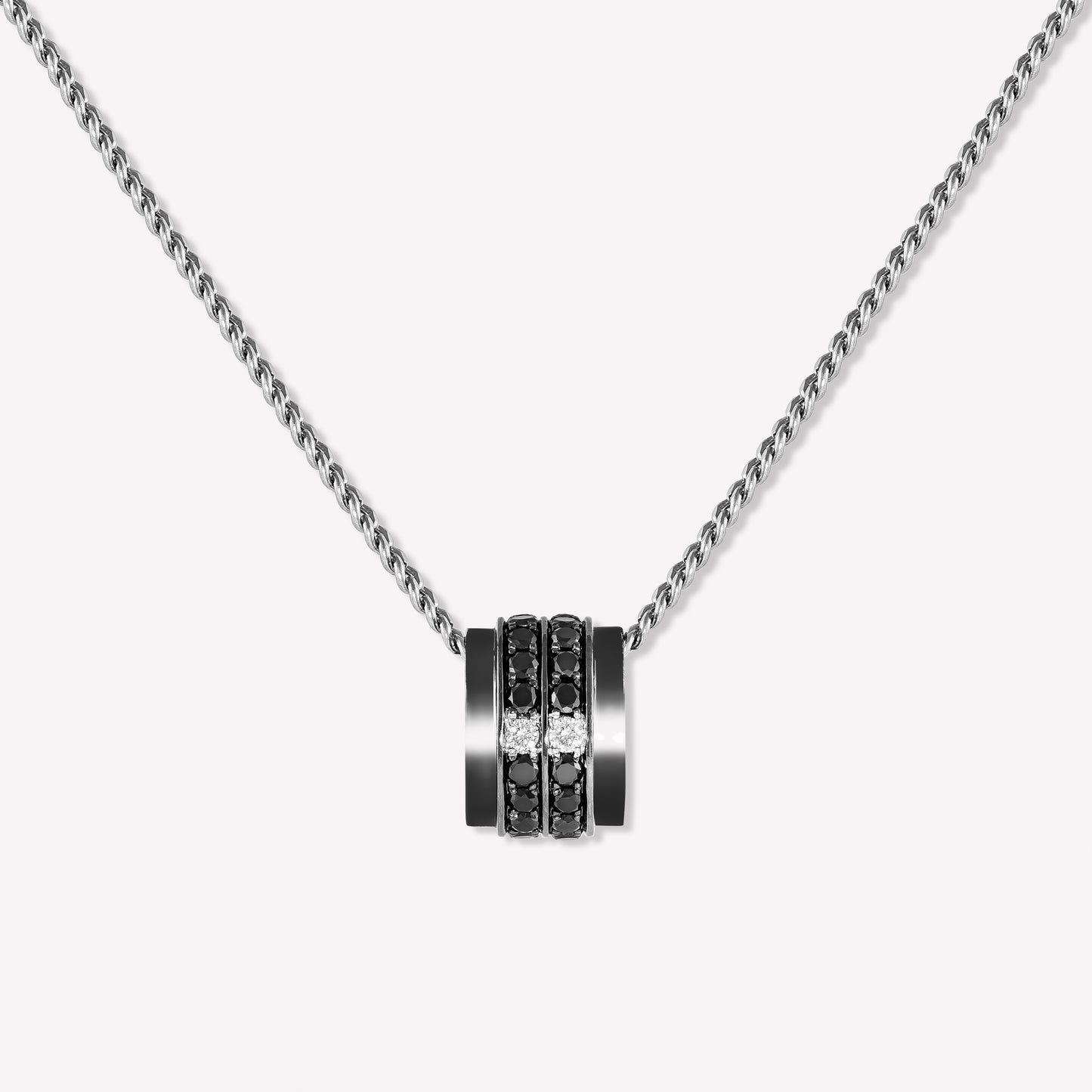 Eclipse Black & White Gold Black Diamond Necklace