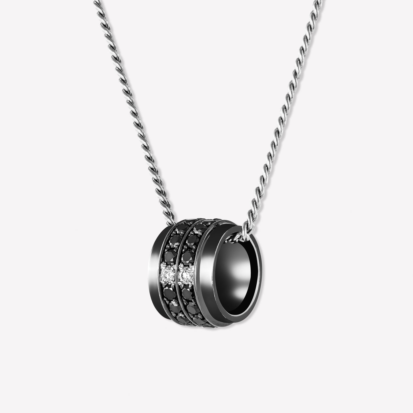 Eclipse Black & White Gold Black Diamond Necklace