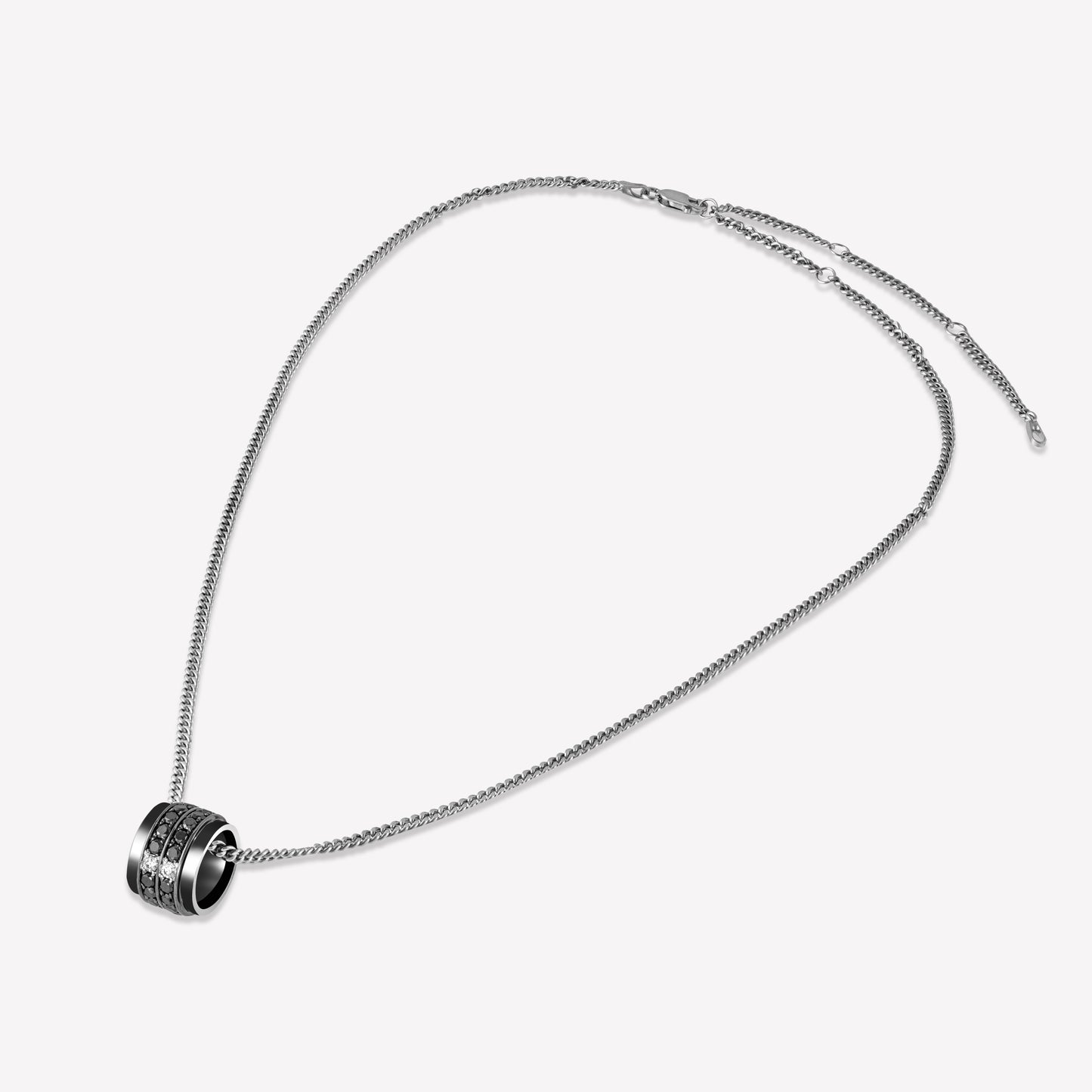 Eclipse Black & White Gold Black Diamond Necklace