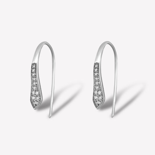 Arrow White Gold Diamond Earrings