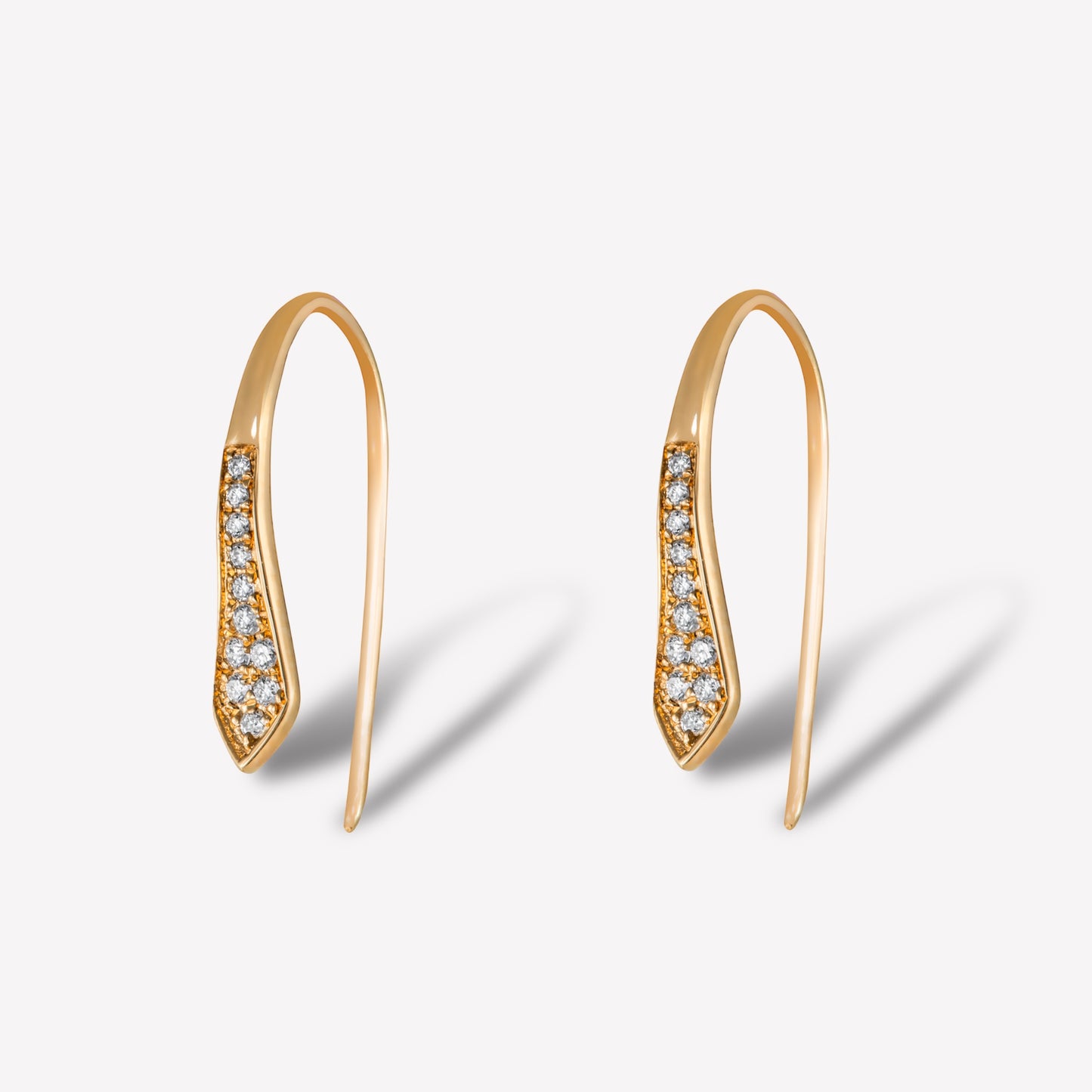 Arrow Yellow Gold Diamond Earrings