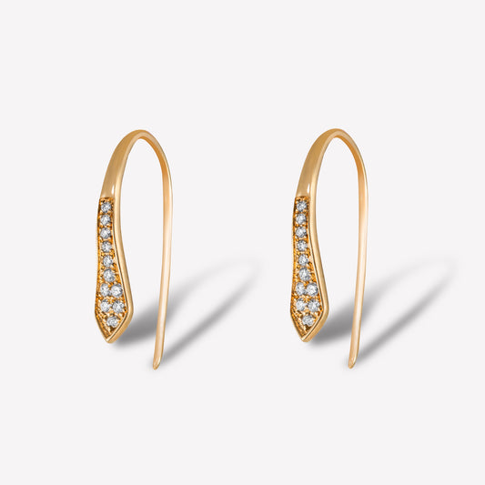 Arrow黃金鑽石耳環
