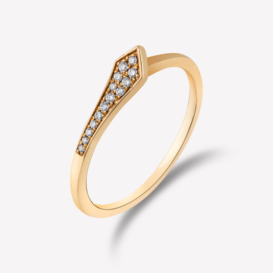 LR9 - Arrow Yellow Gold Diamond Ring