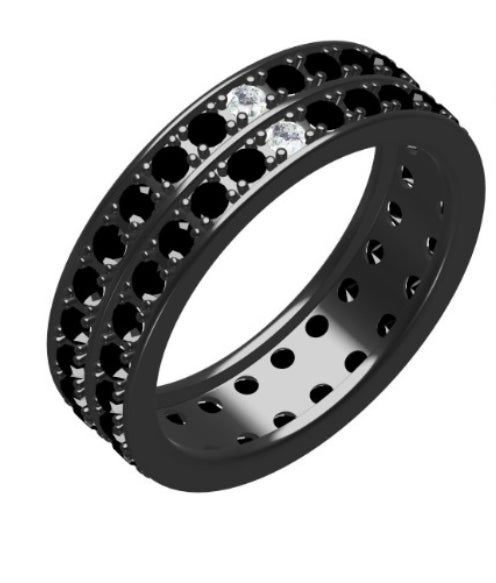 Eclipse Eternity Black Gold Black Diamond Ring