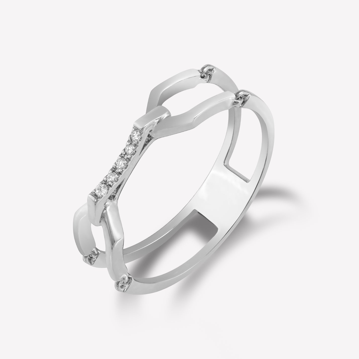 Links White Gold Diamond Ring