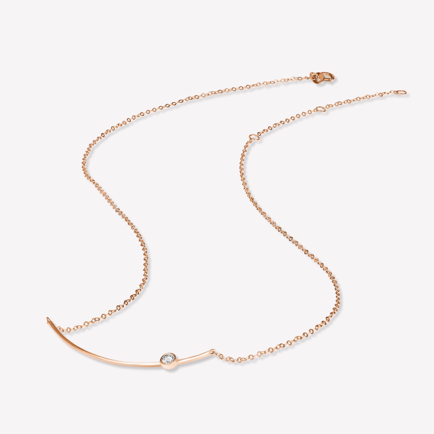 Smile Rose Gold Diamond Necklace