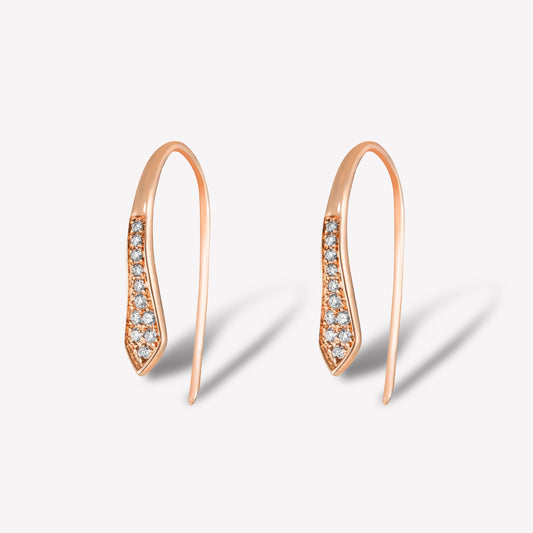 Arrow Rose Gold Diamond Earrings
