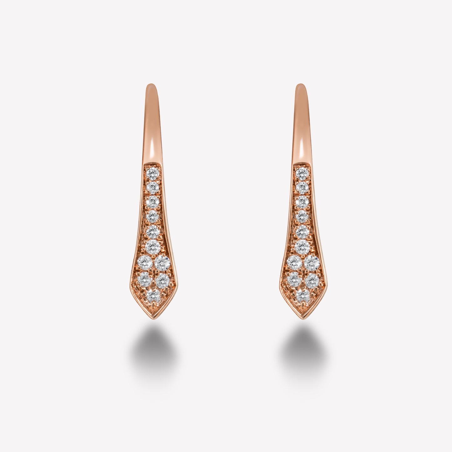 Arrow Rose Gold Diamond Earrings