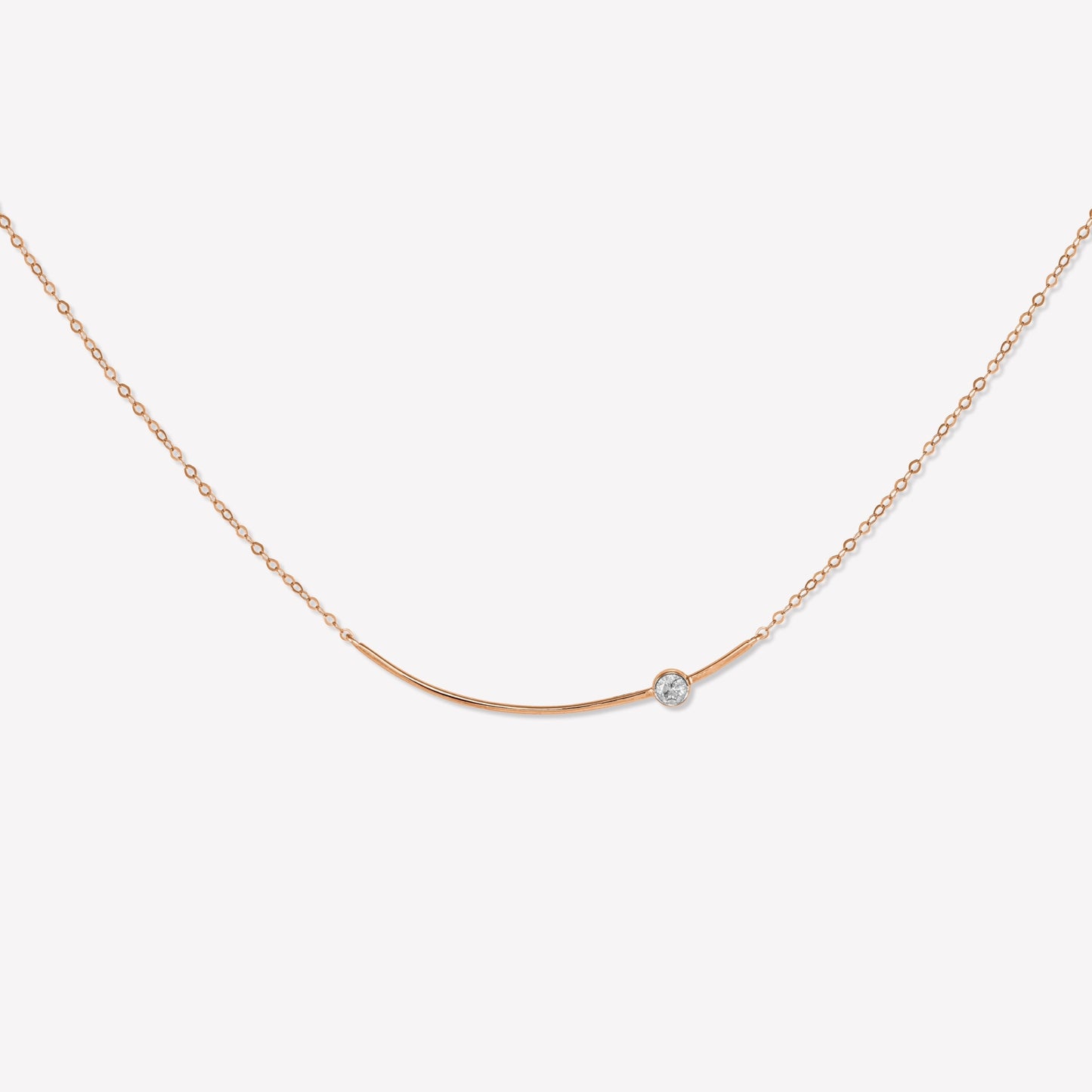 Smile Rose Gold Diamond Necklace