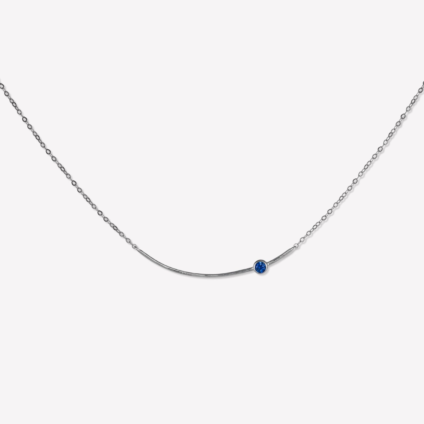 Smile White Gold Sapphire Necklace