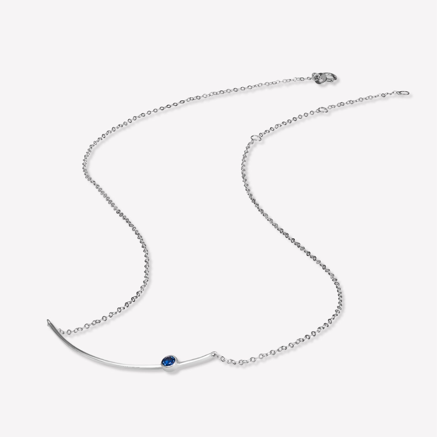 Smile White Gold Sapphire Necklace