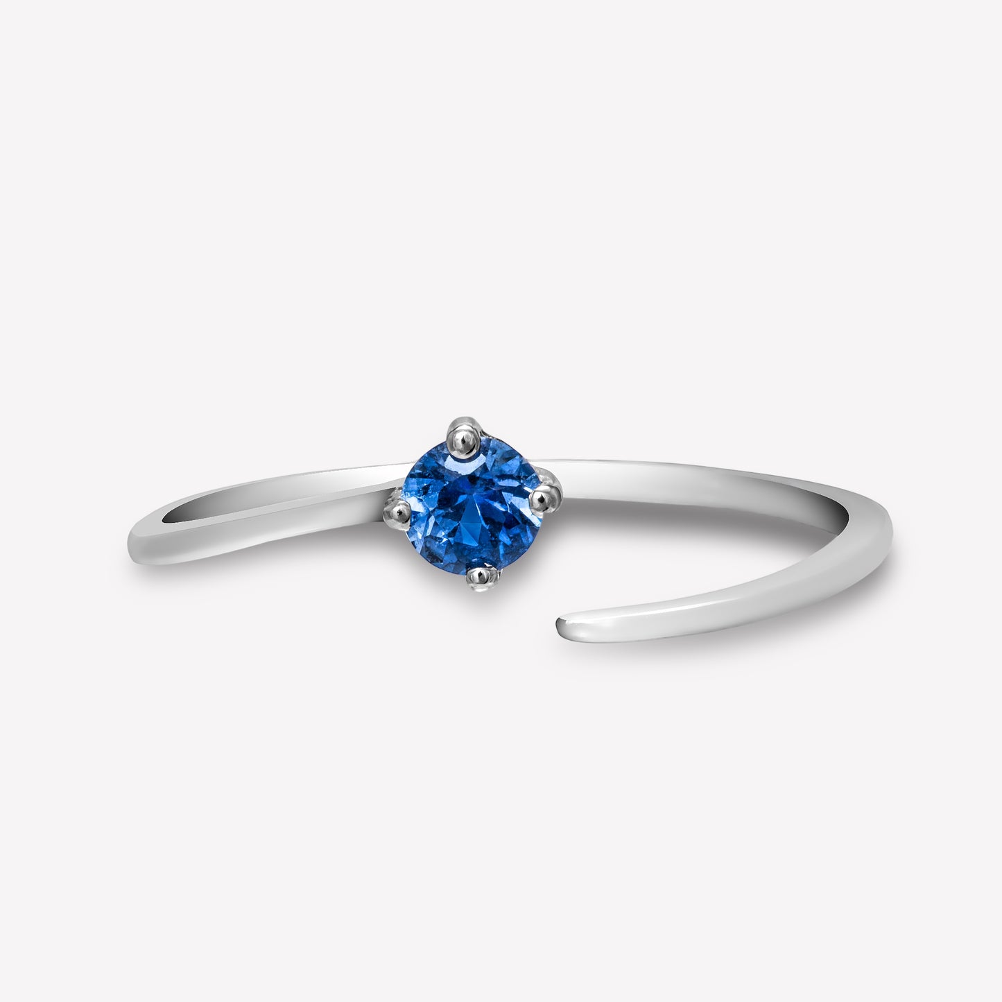 Smile White Gold Sapphire Ring