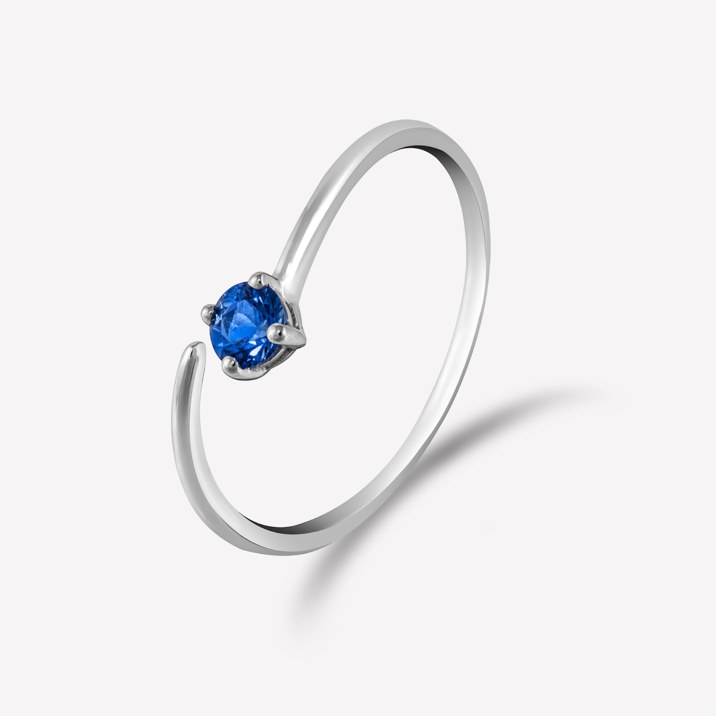 Smile White Gold Sapphire Ring